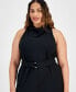 Фото #4 товара Plus Size Cowl-Neck Sleeveless Jumpsuit