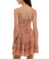 ფოტო #2 პროდუქტის Juniors' Printed Ruffle-Trim Lace-Up-Back Dress