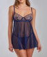 ფოტო #1 პროდუქტის Women's Lana Underwire Soft Lace and Mesh Babydoll Lingerie Set, 2 Piece