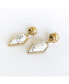 Sanctuary Project by Diamond Shaped Semi Precious White Howlite Drop Earrings Gold