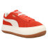 Puma Suede Mayu Up Perforated Platform Womens Red Sneakers Casual Shoes 381650-