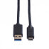 ROLINE USB 3.1 Cable - A-C - M/M 0.5 m - 0.5 m - USB A - USB C - USB 3.2 Gen 1 (3.1 Gen 1) - 5000 Mbit/s - Black