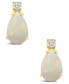 ფოტო #6 პროდუქტის Opal (3/8 ct. t.w.) and Diamond Accent Stud Earrings in 14K Yellow Gold or 14K White Gold