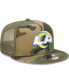 Фото #3 товара Men's Camo, Olive Los Angeles Rams Trucker 9FIFTY Snapback Hat