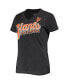 ფოტო #3 პროდუქტის Women's Heathered Black San Francisco Giants First Place V-Neck T-shirt