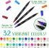 Фото #3 товара Crayola Brush & Detail Double Tip Markers Двусторонние фломастеры в металлическом кейсе 32 цвета