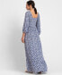 ფოტო #2 პროდუქტის Women's Maternity Crepe Shirred Bodice Maxi Dress