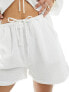 IIsla & Bird draw string beach short co-ord in white