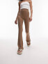 Фото #1 товара Topshop co-ord premium edit exposed seam flared trouser in brown