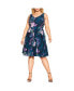 Plus Size Hydrangea Print Dress