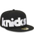 Фото #1 товара Men's Black New York Knicks Checkerboard UV 59FIFTY Fitted Hat