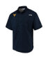 Фото #2 товара Men's Navy West Virginia Mountaineers PFG Tamiami Omni-Shade Button-Down Shirt