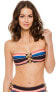 Фото #1 товара Michael Michael Kors 259253 Women's Stripe Bandeau Bikini Top Swimwear Size L