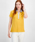 ფოტო #1 პროდუქტის Women's Striped-Collar Polo Shirt