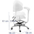 Фото #7 товара Krzesło kosmetyczne siodłowe z oparciem podłokietnikiem regulowane WUPPERTAL - białe