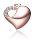 Фото #2 товара Stylish Sterling Silver 18K Rose Gold plated Cubic Zirconia Curve Heart Necklace