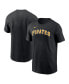 Фото #1 товара Men's Black Pittsburgh Pirates Fuse Wordmark T-shirt