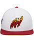 ფოტო #3 პროდუქტის Men's White and Red Miami Heat Hardwood Classics 50th Anniversary Snapback Hat