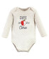 ფოტო #3 პროდუქტის Baby Girls Cotton Long-Sleeve Bodysuits, Apple, 3-Pack