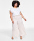Фото #1 товара Брюки широкие женские Bar III Trendy Plus Size Pull-On, созданные для Macy's
