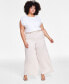 Фото #1 товара Trendy Plus Size Pull-On Wide-Leg Pants, Created for Macy's