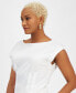 Фото #2 товара Women's Extended-Shoulder Pintucked Top, Created for Macy's