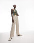 Фото #8 товара Topshop Tall co-ord linen-blend wide leg trouser in natural