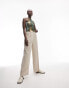 Фото #4 товара Topshop Tall co-ord linen-blend wide leg trouser in natural