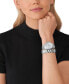 ფოტო #4 პროდუქტის Women's Runway Chronograph Silver-Tone Stainless Steel Double Wrap Bracelet Watch 34mm