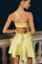 Фото #7 товара Атласное мини-платье объемного кроя ZARA