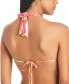 ფოტო #2 პროდუქტის Women's Neon Swirl Tie-Front Ruffled Halter Swim Top