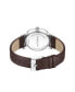 ფოტო #3 პროდუქტის Men's Quartz Classic Brown Dark Genuine Leather Watch 42mm