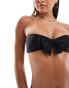 Фото #4 товара Miss Selfridge bow front bandeau bikini top in black