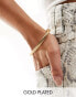 ASOS DESIGN 14k gold plated cuff bracelet with twist and ball detail