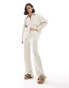 Фото #1 товара Mango linen look straight leg co-ord trousers in light beige