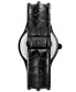 ფოტო #3 პროდუქტის Men's Vert Three Hand Date Black Stainless Steel Watch 44mm