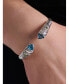 ფოტო #3 პროდუქტის Blue Topaz, Peridot Bali Filigree Cuff Bracelet in Sterling Silver and 18K Gold