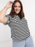 ASOS DESIGN Curve ultimate t-shirt in black and white stripe