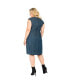 ფოტო #2 პროდუქტის Plus Size Cap Sleeve Tencel Sheath Dress