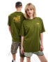 The North Face Mountain Sketch backprint oversized t-shirt in khaki