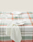 Check cotton tablecloth