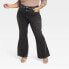 Women's High-Rise Relaxed Flare Jeans - Ava & Viv Black Wash 26