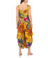 Фото #2 товара Women's Floral-Print Tie-Shoulder Asymmetrical-Hem Jumpsuit