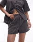 Фото #2 товара Topshop co-ord tonic boxer shorts in charcoal