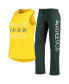 ფოტო #2 პროდუქტის Women's Green, Gold Oakland Athletics Meter Muscle Tank Top and Pants Sleep Set