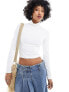 Stradivarius STR high neck sculpt top in white