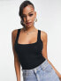 ASOS DESIGN vest bodysuit with scoop front and back in black