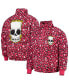 Men's Pink The Simpsons Bart Leopard Print Raglan Full-Zip Puffer Jacket