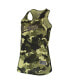 Фото #2 товара Women's Green Los Angeles Dodgers 2022 Mlb Armed Forces Day Camo Racerback Tank Top