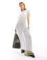 Фото #1 товара COLLUSION fine knit maxi dress with seams in white